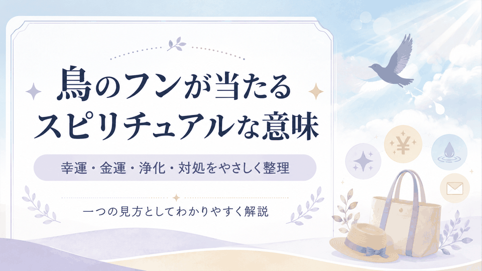 鳥のフンが当たる出来事について、幸運・金運・浄化・対処の観点を示した表紙