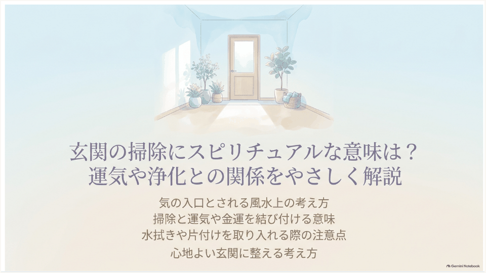 玄関の掃除と運気や浄化の関係をやさしくまとめた玄関