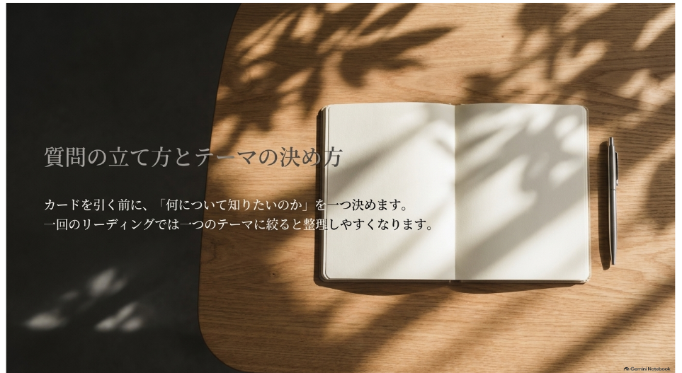 ノートと質問の立て方とテーマの決め方