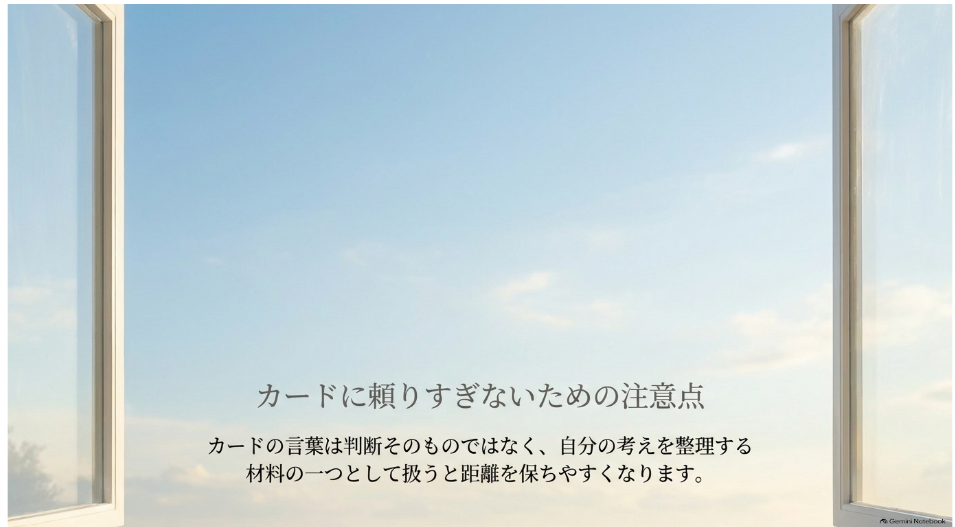 開いた窓とカードに頼りすぎないための注意点